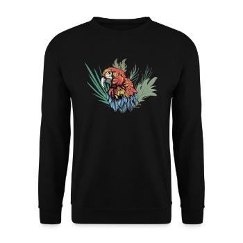 Macaw Parrot I South America Exotic bird for - Unisex Sweatshirt - black - Front - Alina (178cm) & Michal (187cm)