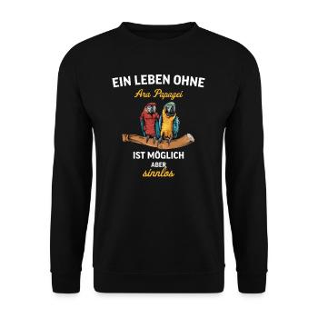 Ara Papagei I Südamerika Exotischer Vogel für - Unisex Pullover - Schwarz - Vorne - Alina (178cm) & Michal (187cm)