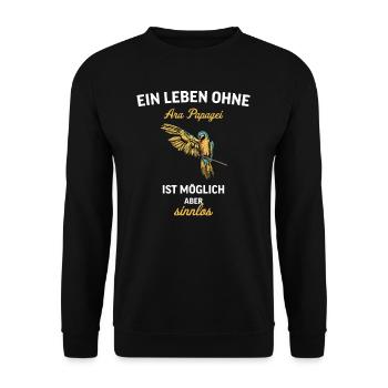 Ara Papagei I Südamerika Exotischer Vogel für - Unisex Pullover - Schwarz - Vorne - Alina (178cm) & Michal (187cm)