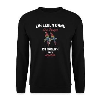 Ara Papagei I Südamerika Exotischer Vogel für - Unisex Pullover - Schwarz - Vorne - Alina (178cm) & Michal (187cm)