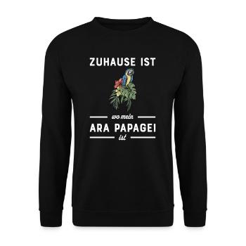 Ara Papagei I Südamerika Exotischer Vogel für - Unisex Pullover - Schwarz - Vorne - Alina (178cm) & Michal (187cm)