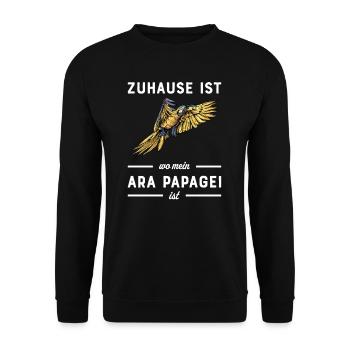 Ara Papagei I Südamerika Exotischer Vogel für - Unisex Pullover - Schwarz - Vorne - Alina (178cm) & Michal (187cm)