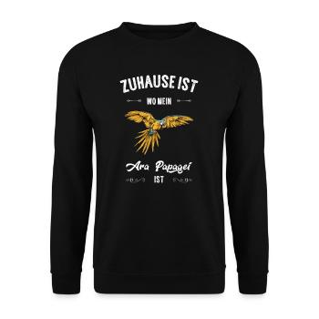 Ara Papagei I Südamerika Exotischer Vogel für - Unisex Pullover - Schwarz - Vorne - Alina (178cm) & Michal (187cm)