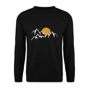 Montagne Panorama Montagnes Soleil Vintage Bavière Autriche - Sweat-shirt Unisexe - noir - Devant - Alina (178cm) & Michal (187cm)