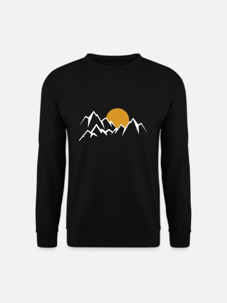 Bergpanorama Berge Sonne Vintage Bayern Österreich - Unisex Pullover - Schwarz