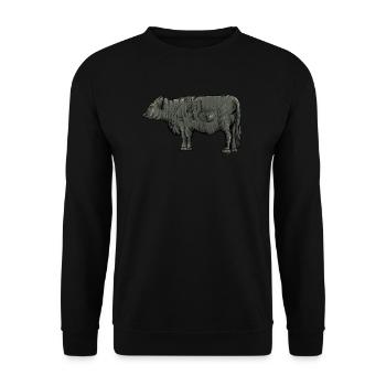 Galloway Rind I Schottland Rinderzucht für - Unisex Pullover - Schwarz - Vorne - Alina (178cm) & Michal (187cm)