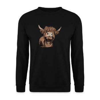 Galloway Rind I Schottland Rinderzucht für - Unisex Pullover - Schwarz - Vorne - Alina (178cm) & Michal (187cm)