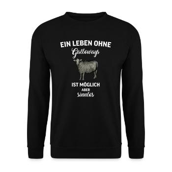 Galloway Rind I Schottland Rinderzucht Geschenk - Unisex Pullover - Schwarz - Vorne - Alina (178cm) & Michal (187cm)