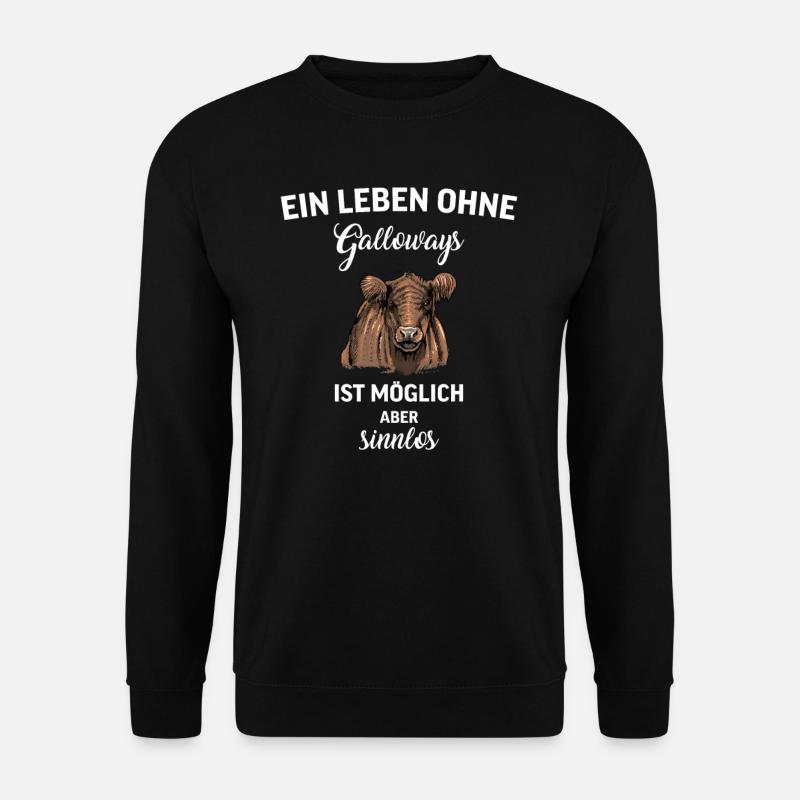 Galloway Rind I Schottland Rinderzucht Geschenk - Unisex Pullover - Schwarz