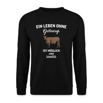 Galloway Rind I Schottland Rinderzucht Geschenk - Unisex Pullover - Schwarz - Vorne - Alina (178cm) & Michal (187cm)