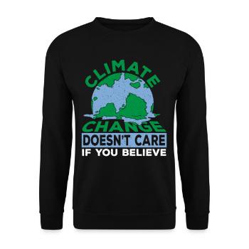 Le changement climatique ne se soucie pas si vous croyez mondial - Sweat-shirt Unisexe - noir - Devant - Alina (178cm) & Michal (187cm)