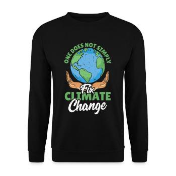 On ne se contente pas de régler le problème du changement climatique à l’échelle mondiale - Sweat-shirt Unisexe - noir - Devant - Alina (178cm) & Michal (187cm)