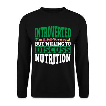 Introverti mais prêt à discuter de nutrition - Sweat-shirt Unisexe - noir - Devant - Alina (178cm) & Michal (187cm)