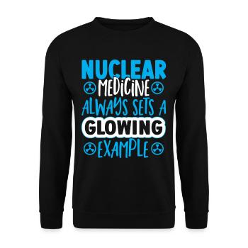Nuclear Medicine Always Sets A Glowing Example - Unisex Sweatshirt - black - Front - Alina (178cm) & Michal (187cm)