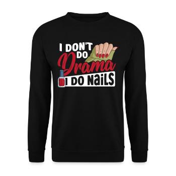 Je ne fais pas de théâtre Je fais des ongles Nail Tech Nail - Sweat-shirt Unisexe - noir - Devant - Alina (178cm) & Michal (187cm)