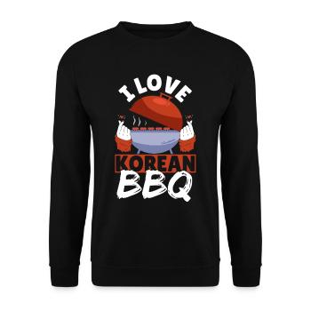 I Love Korean BBQ Traditional Asian Cuisine - Unisex Sweatshirt - black - Front - Alina (178cm) & Michal (187cm)