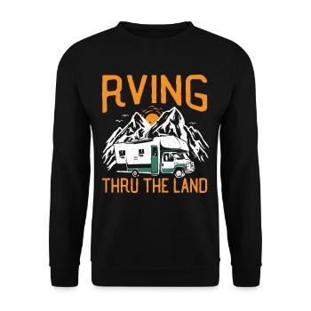 RVing Thru The Land RV Camping Caravan - Unisex Pullover - Schwarz - Vorne - Alina (178cm) & Michal (187cm)