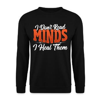 Je ne lis pas dans les pensées je les guéris psychologue - Sweat-shirt Unisexe - noir - Devant - Alina (178cm) & Michal (187cm)
