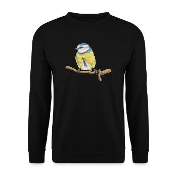 Blue I Bird motif for birdwatchers - Unisex Sweatshirt - black - Front - Alina (178cm) & Michal (187cm)