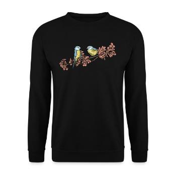 Blue I Bird motif for birdwatchers - Unisex Sweatshirt - black - Front - Alina (178cm) & Michal (187cm)