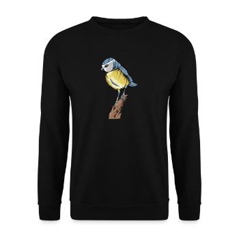 Blue I Bird motif for birdwatchers - Unisex Sweatshirt - black - Front - Alina (178cm) & Michal (187cm)