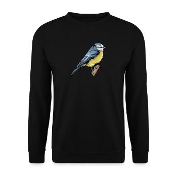 Blue I Bird motif for birdwatchers - Unisex Sweatshirt - black - Front - Alina (178cm) & Michal (187cm)