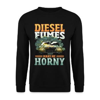 Diesel Fumes Make Me Horny Garage Car Mechanic - Unisex Sweatshirt - black - Front - Alina (178cm) & Michal (187cm)
