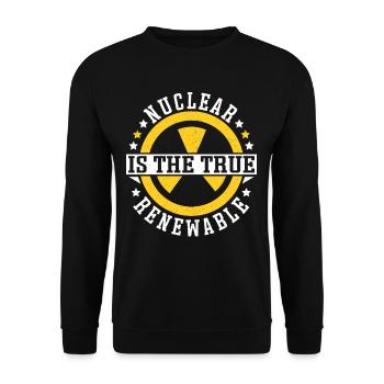 Nuclear Is The True Renewable Energy Pro-Climate - Unisex Pullover - Schwarz - Vorne - Alina (178cm) & Michal (187cm)
