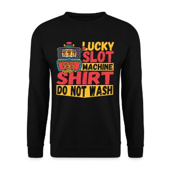 Lucky Slot Machine Shirt Do Not Wash Casino - Unisex Pullover - Schwarz - Vorne - Alina (178cm) & Michal (187cm)