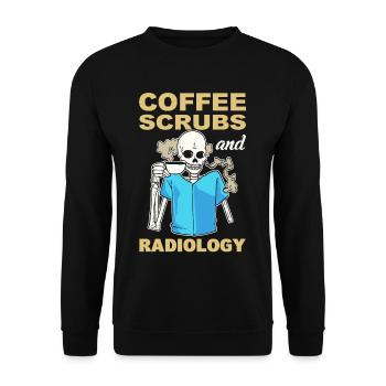 Coffee, Scrubs And Radiology Technician Rad Tech - Unisex Sweatshirt - black - Front - Alina (178cm) & Michal (187cm)