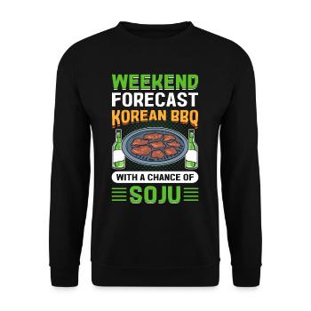 Weekend Forecast Korean BBQ With A Chance Of Soju - Unisex Sweatshirt - black - Front - Alina (178cm) & Michal (187cm)