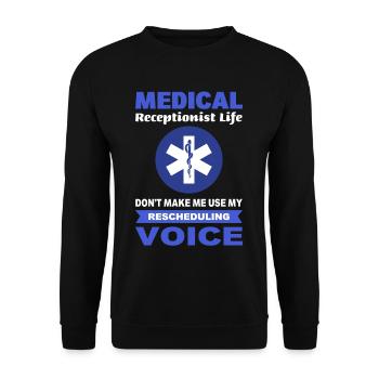 Réceptionniste médicale Travailleur de la santé à vie - Sweat-shirt Unisexe - noir - Devant - Alina (178cm) & Michal (187cm)