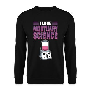 I Love Mortuary Science Mortician Funeral Director - Unisex Sweatshirt - black - Front - Alina (178cm) & Michal (187cm)