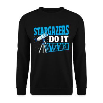 Stargazers Do It In The Dark Stargazing Astronomy - Unisex Sweatshirt - black - Front - Alina (178cm) & Michal (187cm)