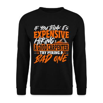 Schreiner Schreinerei Handwerker Werkzeug - Unisex Pullover - Schwarz - Vorne - Alina (178cm) & Michal (187cm)