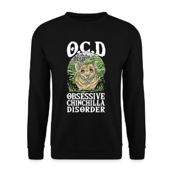O.C.D Obsessive Chinchilla Disorder Chinchilla Mom - Unisex Sweatshirt - black - Front - Alina (178cm) & Michal (187cm)