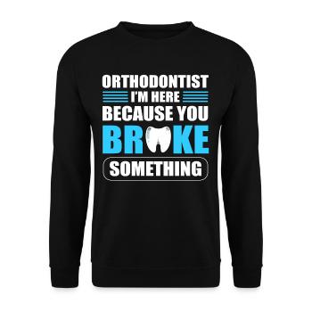 Orthodontistes Orthodontistes Dentistes Mâchoires - Sweat-shirt Unisexe - noir - Devant - Alina (178cm) & Michal (187cm)