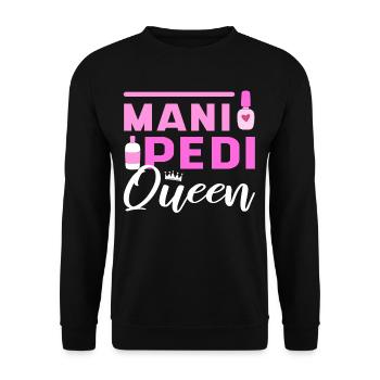 Mani Pedi Queen Nail Tech Technicien des ongles - Sweat-shirt Unisexe - noir - Devant - Alina (178cm) & Michal (187cm)