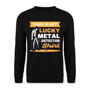 Ceci est mon détecteur de métaux chanceux chemise métal - Sweat-shirt Unisexe - noir - Devant - Alina (178cm) & Michal (187cm)