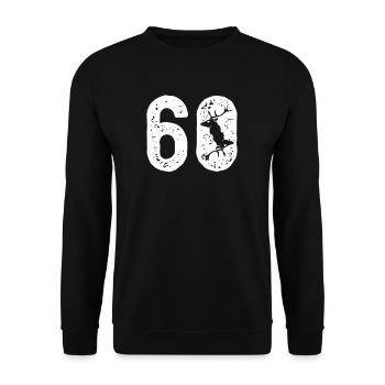 Jäger über 60 I Motiv für Jäger & Weidmann zum - Unisex Pullover - Schwarz - Vorne - Alina (178cm) & Michal (187cm)