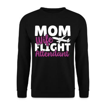 Flugbegleiter Flugbegleiterin Luftfahrt Fliegen - Unisex Pullover - Schwarz - Vorne - Alina (178cm) & Michal (187cm)