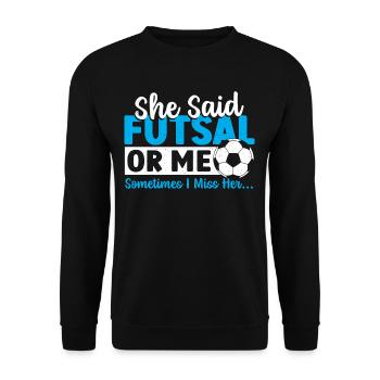 Futsal Indoor Football Sports Lovers Football - Sweat-shirt Unisexe - noir - Devant - Alina (178cm) & Michal (187cm)