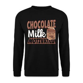 Chocolate Milk Motivated Cocoa Milk Milkshake - Unisex Sweatshirt - black - Front - Alina (178cm) & Michal (187cm)