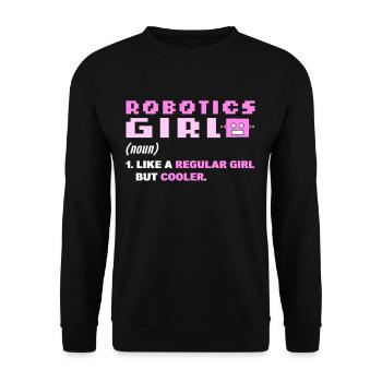 Robotik Robotic Roboter Bausaison Robot - Unisex Pullover - Schwarz - Vorne - Alina (178cm) & Michal (187cm)