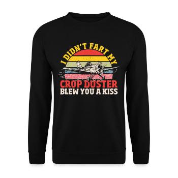 I Didn't Fart My Crop Duster Blew You A Kiss Crop - Unisex Pullover - Schwarz - Vorne - Alina (178cm) & Michal (187cm)