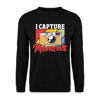 I Capture Moments Photographer Photography Lover - Unisex Sweatshirt - black - Front - Alina (178cm) & Michal (187cm)