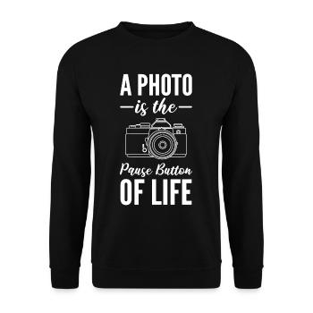 Photographe Photographe Photographie Amoureux de l’image - Sweat-shirt Unisexe - noir - Devant - Alina (178cm) & Michal (187cm)