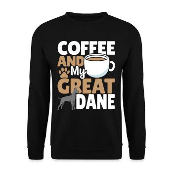 Coffee And My Great Dane Great Dane Dog Lover - Unisex Sweatshirt - black - Front - Alina (178cm) & Michal (187cm)