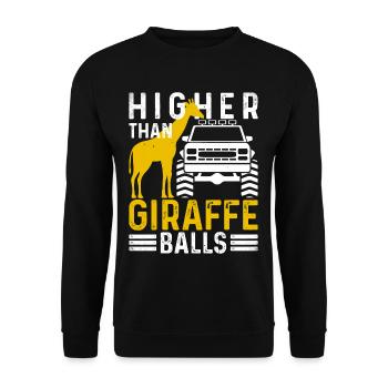 Higher Than Giraffe Balls Lifted Truck Square - Unisex Sweatshirt - black - Front - Alina (178cm) & Michal (187cm)