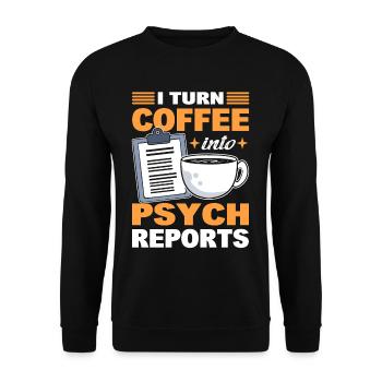 Je transforme le café en psychologie Psychologue - Sweat-shirt Unisexe - noir - Devant - Alina (178cm) & Michal (187cm)